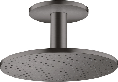 AX ShowerSolutions Głowica prysznicowa 300 2jet z przyłączem sufitowym, Czarny Chrom Szczotkowany