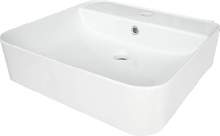 Umywalka ceramiczna nablatowa/ścienna z miejscem na baterię biały CDY 6U5W
