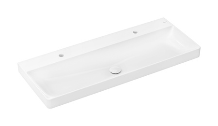 HG Xelu Q Umywalka wisząca 1200/480 z 2 otworami na baterie, bez przelewu, SmartClean, Biały