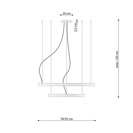 Żyrandol RIO 2 55/78 biały LED 3000K