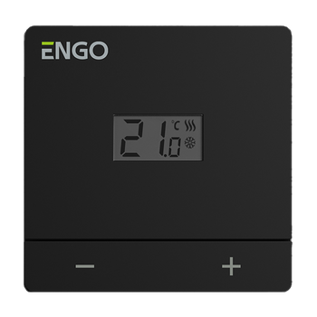 Dobowy, przewodowy regulator temperatury, bateryjny, czarny