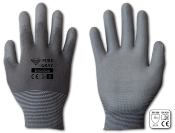 Rękawice ochronne PURE GRAY poliuretan, rozmiar 10