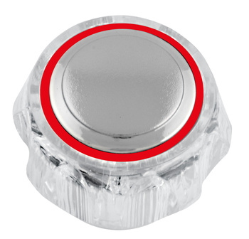 Pokrętło baterii przeźroczyste, kolor czerwony