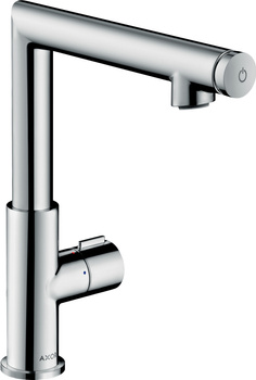 AX Uno Bateria umywalkowa Select 220 z kompletem odpływowym z cięgłem, Chrom