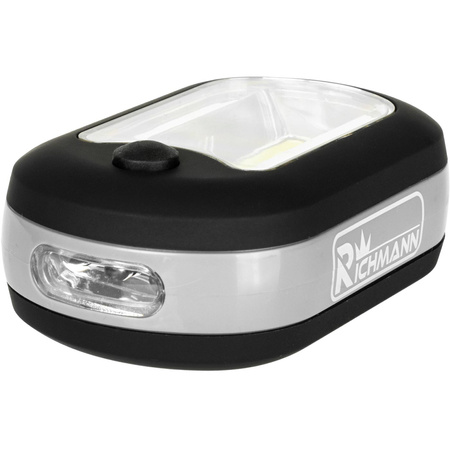LAMPKA KWADR. COB LED +3 LED MAGN.3xAAA