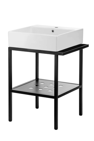 Konsola łazienkowa stojąca z umywalką - 56.5x50 cm nero biały CDTS6U5S