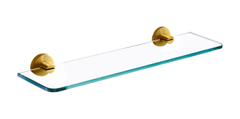 SMILE półka szklana, szczotkowane złoto