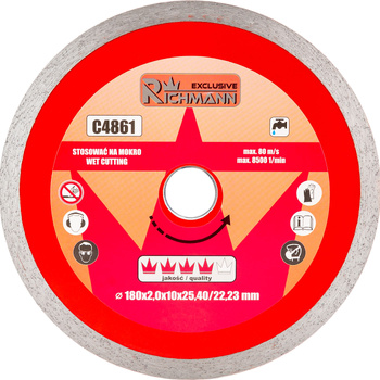 TARCZA DIAM. PEŁNA CIENKA 180x2x25,4/22,23 MM