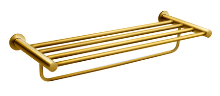 SMILE wieszak na ręcznik z półką, szczotkowane złoto