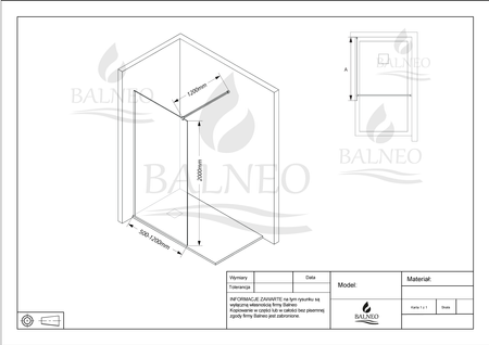 Ścianka prysznicowa Beira 80 x 200 cm transparentna 8 mm czarna