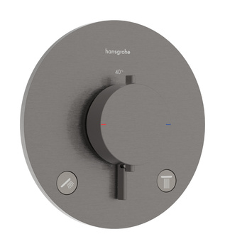 HG Ecostat Comfort S Bateria termostatyczna do 2 odbiorników, podtynkowa, Czarny Chrom Szczotkowany