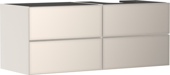 HG Xevolos E Szafka pod szlifowaną umywalkę wpuszczaną w blat/nablatową po pr. str. z 4 sz. 1370/550, Piaskowy Beż Mat. Kol. fr: Piaskowy Beż Metal.