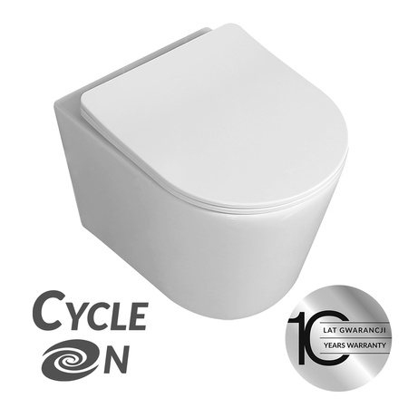 Jari CycleOn - miska ustępowa wisząca bezkołnierzowa z deską