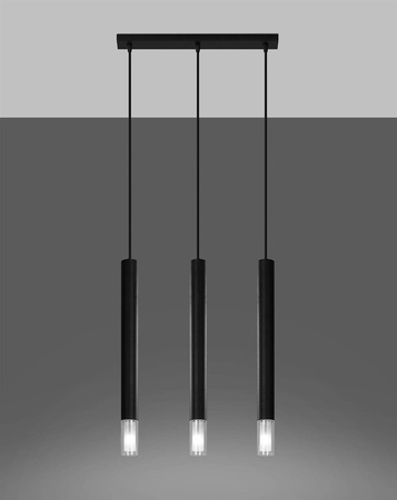 Lampa wisząca WEZYR 3 czarna