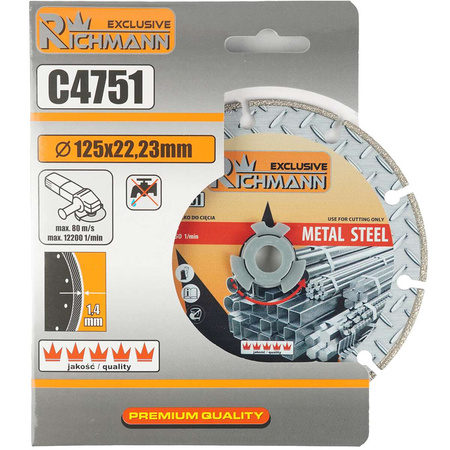 TARCZA DIAM. DO CIĘCIA METALU 125x1,4 MM