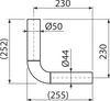 Komplet rur do górnopłuka – kolano DN44/50