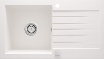 Zlewozmywak granitowy 1-komorowy z ociekaczem alabaster stal ZQZ A113