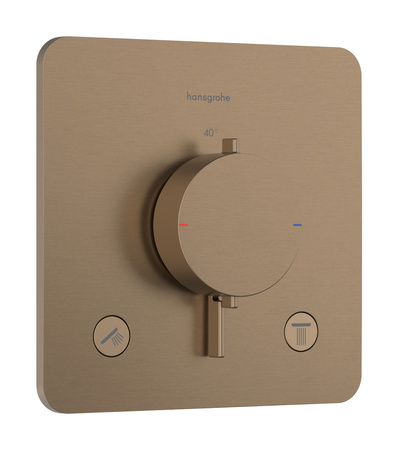 HG Ecostat Comfort Q Bateria termostatyczna do 2 odbiorników, podtynkowa, Brąz Szczotkowany