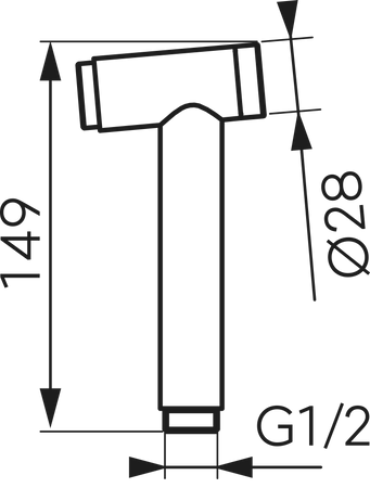 ROLLO rączka bidetowa mosiężna, auto-stop, chrom