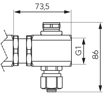 Zestaw przedłużający 1" do rozdzielacza, z zaworem odcinającym