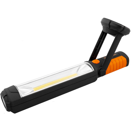 LAMPA AKU. DŁUGA 5W + 5 LED UCHYLNA MAGNETYCZNA PODSTAWA
