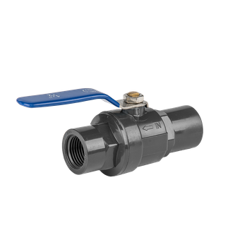PN10 Zawór kulowy PVC, rączka SS - jednośrubunkowy / GW 1/2" / GW 1/2"