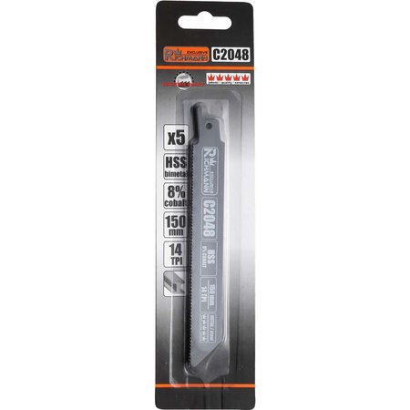 BRZESZCZOT DO PIŁY SZABLASTEJ DO METALU 150MM,HSS-KOBALT,14 TPI, 5 SZT/OPAK.