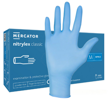 Rękawice nitrylowe niebieskie Mercator Nitrylex Classic Blue rozmiar M 100 szt.