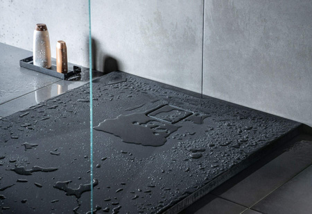 Brodzik granitowy prostokątny 100x90 cm nero KQR N45B