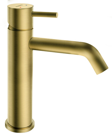 CIRICULUS bateria umywalkowa niska, złoto szczotkowane