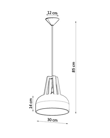 Lampa wisząca CASCO biała/naturalne drewno