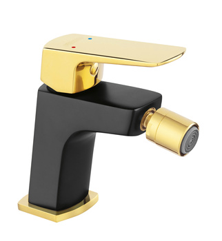 VITTO VL bidetowa, korek automatyczny z tworzywa, czarno / złota