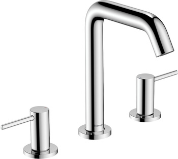 HG Tecturis S 3-otworowa bateria umywalkowa 150 EcoSmart+ z kompletem odpływowym Push-Open, Chrom