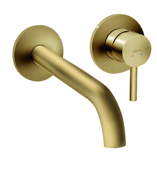 CIRICULUS bateria umywalkowa podtynowa, złoto szczotkowane