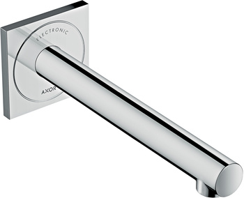 AX Uno Elektroniczna bateria umywalkowa z wylewką 221 mm, ścienna, podtynkowa, Chrom