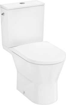 HG EluPura Original S Kompakt WC 640, odpływ poziomy, przyłącze z boku, AquaChannel Flush, SmartClean, z deską WC, SoftClose, QuickRelease, Biały