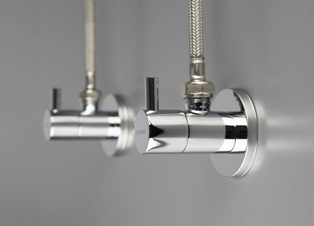Zawór kątowy z głowicą ceramiczną 1/2" - 3/8" - okrągły chrom VFA B62R