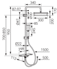 KANTO VL zestaw natryskowy z deszczownią, czarny