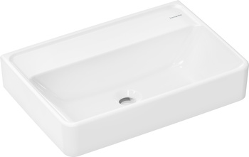 HG Xanuia Q Umywalka wisząca Compact 550/370 bez otworu na baterię, bez przelewu, Biały