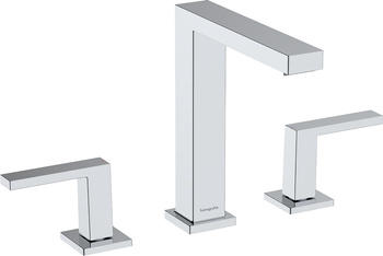 HG Tecturis E 3-otworowa bateria umywalkowa 150 EcoSmart+ z kompletem odpływowym Push-Open, Chrom