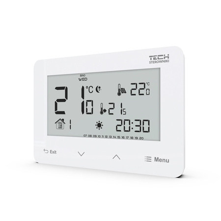 Bezprzewodowy regulator pokojowy dwustanowy (panel przedni ze szkła) ST-293z v2 biały