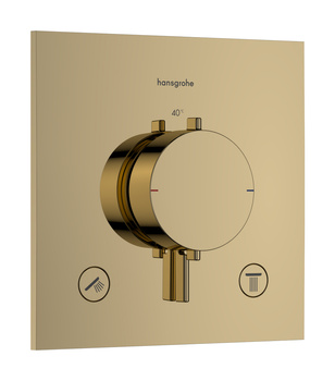 HG Ecostat Comfort E Bateria termostatyczna do 2 odbiorników, podtynkowa, Złoty Optyczny Polerowany