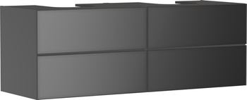 HG Xevolos E Szafka pod 2 szlifowane umywalki wpuszczane w blat/nablatowe z 4 szufladami 1570/550, Szary Łupek Mat. Kolor frontu: Szary Łupek Metal.