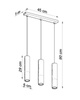 Lampa wisząca LOOPEZ 3L czarny/chrom