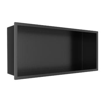 WALL-BOX ONE Black Półka wnękowa ze stali nierdzewnej czarna 45x20x10 cm