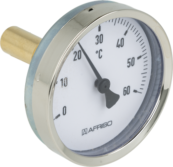 Termometr bimetaliczny BiTh 63, fi63 mm, 0÷60°C, L 40 mm, G1/2", ax, kl. 2