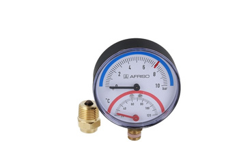 Termomanometr TM 80, fi80 mm, 0÷10 bar, 20÷120°C, G1/4", rad, kl. 2,5