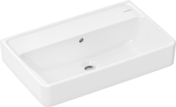HG Xanuia Q Umywalka wisząca Compact 600/370 bez otworu na baterię, z przelewem, SmartClean, Biały