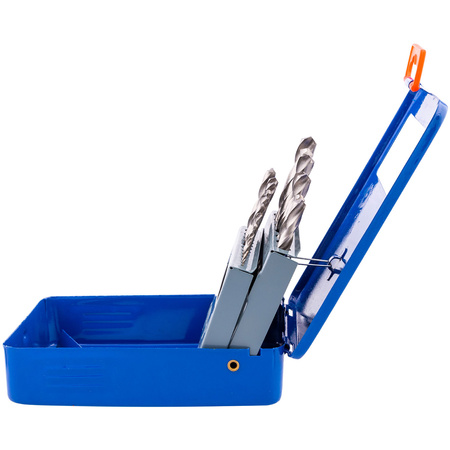 WIERTŁA DO METALU 1-10 MM 19 ELEM. METALOWE PUDEŁKO