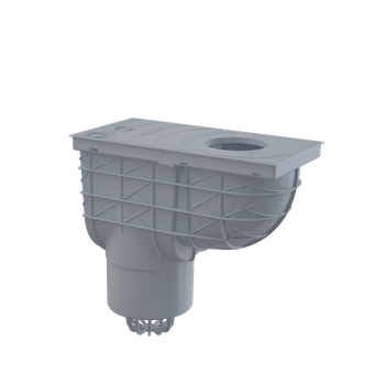 Wpust deszczowy uniwersalny 300×155/125 mm dolny, szary